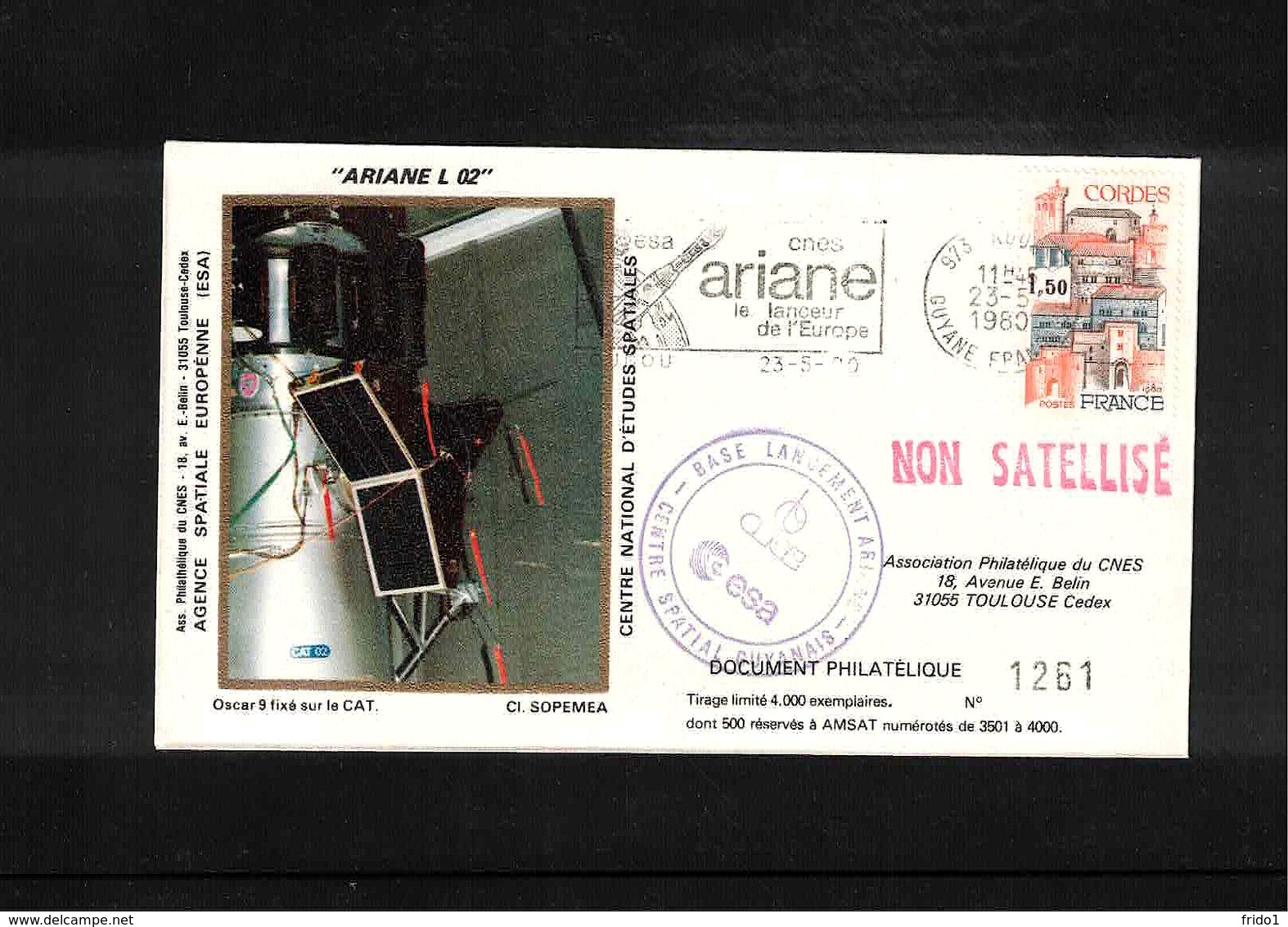 France / Frankreich 1980 Kourou  Space / Raumfahrt Launching Of  Ariane Interesting Cover - Europa