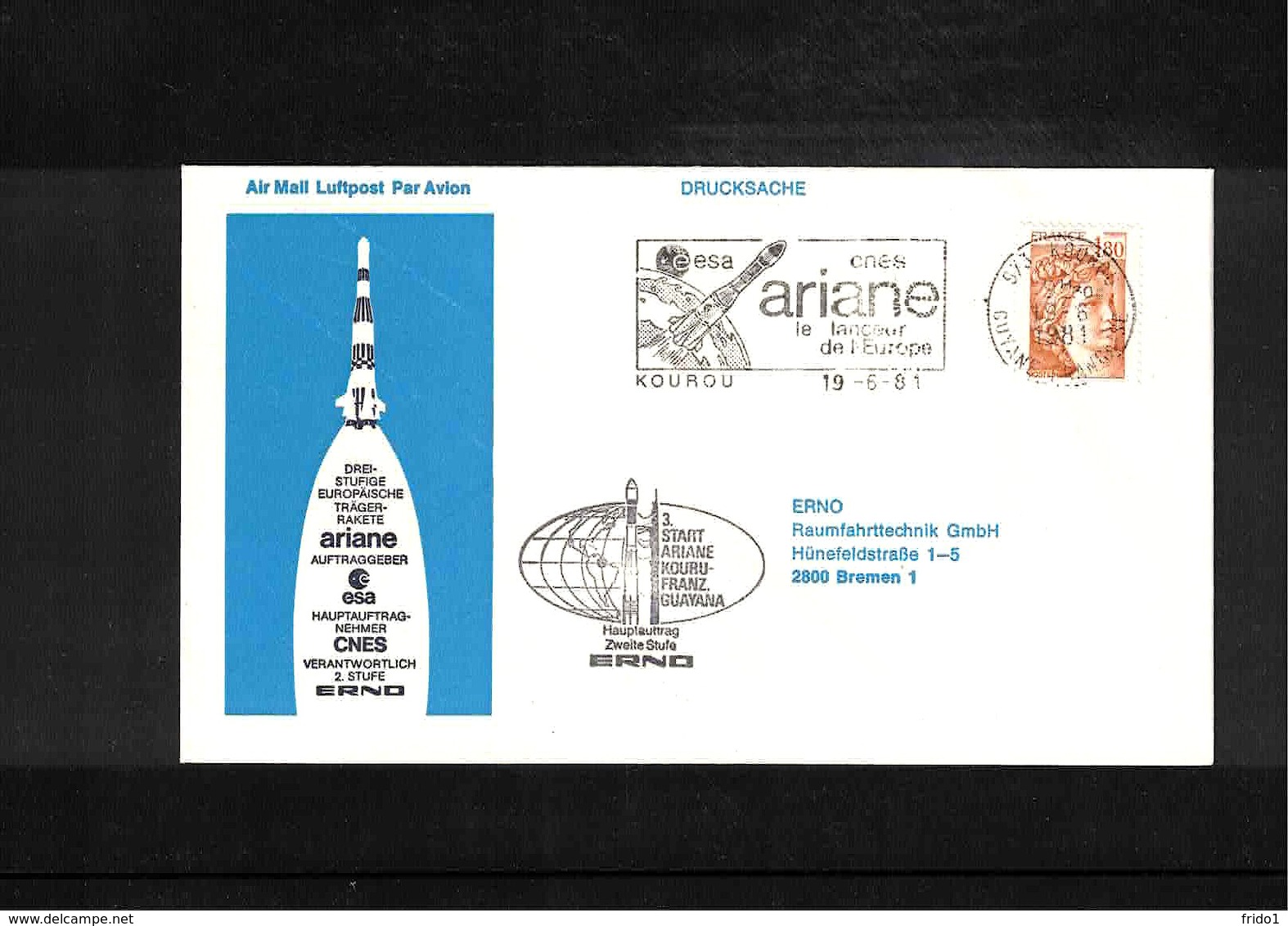 France / Frankreich 1981 Kourou  Space / Raumfahrt Launching Of  Ariane Interesting Cover - Europa