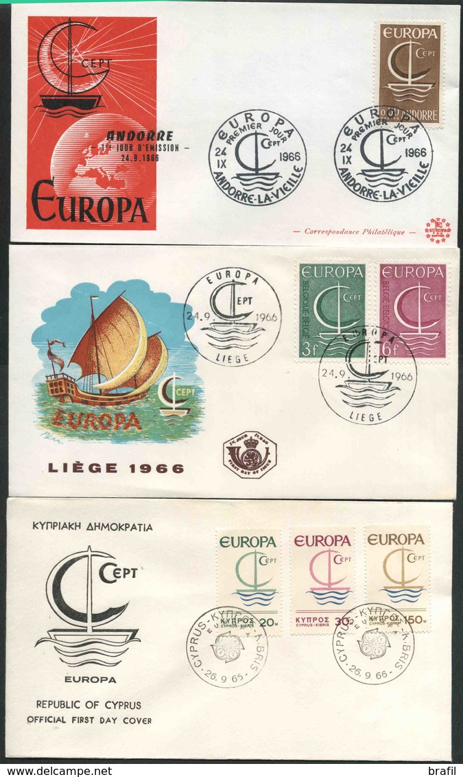 1966 Europa C.E.P.T., Annata Completa F.D.C. Non Viaggiate - 1966