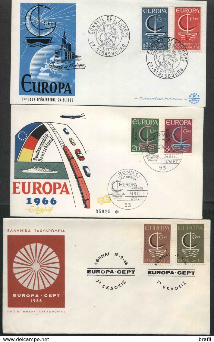 1966 Europa C.E.P.T., Annata Completa F.D.C. Non Viaggiate - 1966