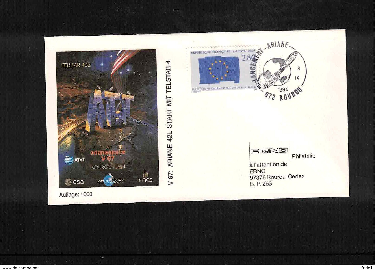 France / Frankreich  1994 Kourou Space / Raumfahrt  Launching Of Ariane Interesting Cover - Europa