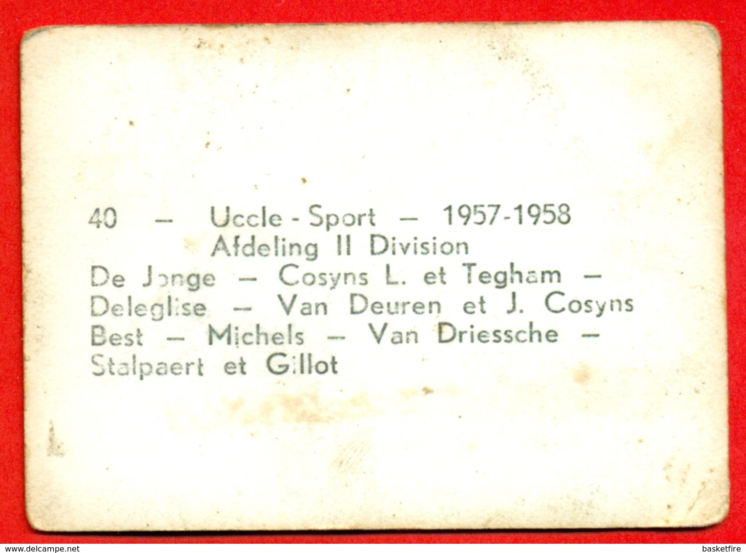 Uccle Sport - 1957-1958 - Afdeling II - Fotochromo 7 X 5 Cm - Autres & Non Classés