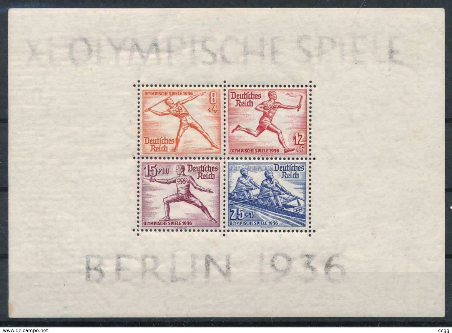 Olympische Spelen  1936 , Duitsche Reich  - Blok Postfris - Summer 1936: Berlin