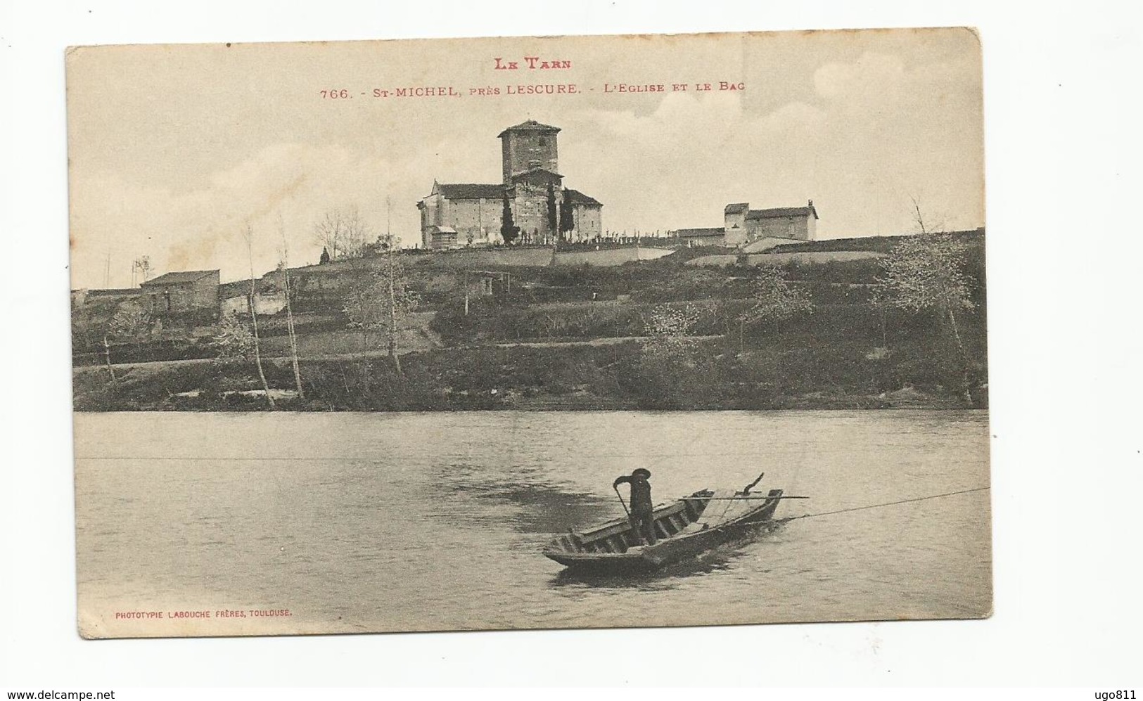 766   St-Michel, Près LESCURE  -   L'Eglise Et Le Bac - Lescure