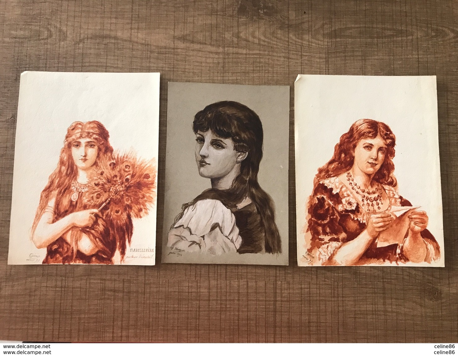 LOT De Dessins Thérèse BOURGOUIN Des Années 1890 - Zonder Classificatie