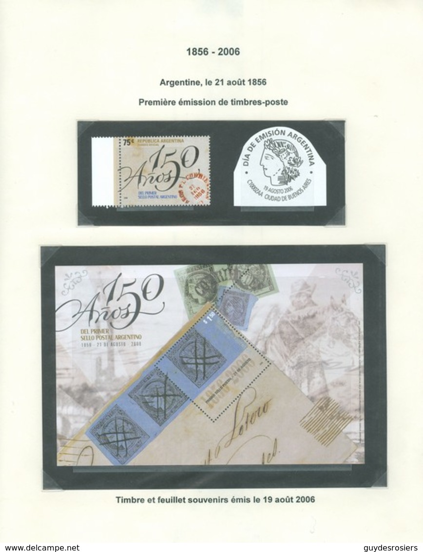 150 Ans De Timbres En Argentine / Years Of Stamps In Argentina. Timbres émis 19 Août 2006. FRAIS De POSTE (6965) - Neufs