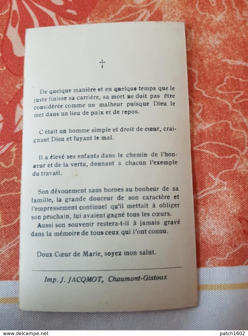 CHAUMONT -GISTOUX LOUIS LAURENT Décédé 19/07/1948 - Images Religieuses