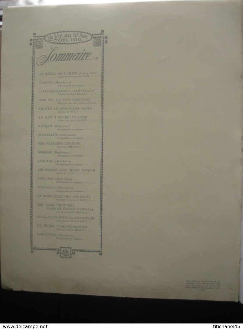 N° De NOEL 1910 :CHAVEZ-LATHAM-WYNMALEN-MORANE-LEBLANC-PAULHAN-WEYMAN-BIELOVUCIC/BOXE : JOHNSON-JEFFRIES-BURNS - Avion