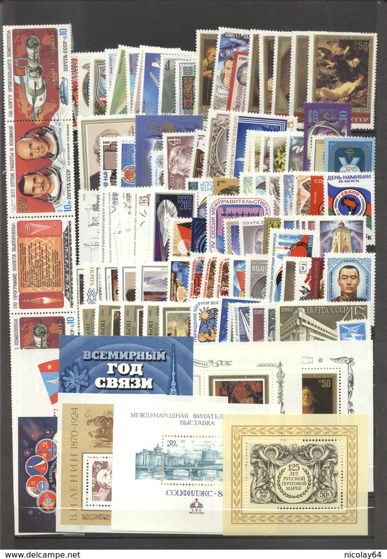 USSR 1983 Full Year Set Stamps +S/Ss MNH - Full Years