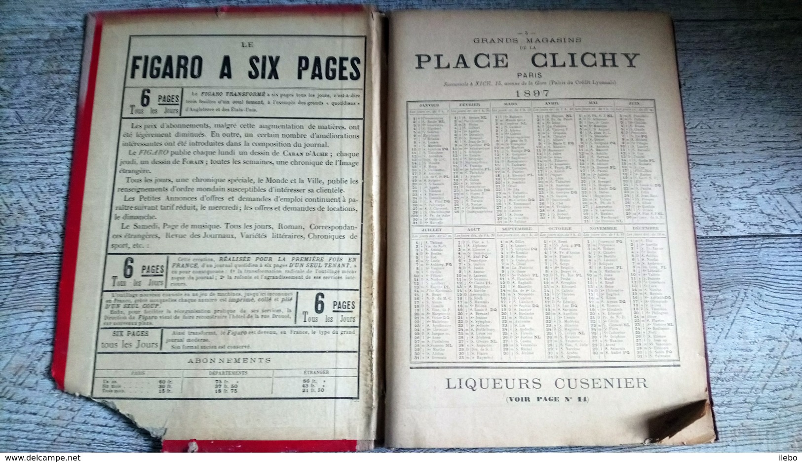 Agenda 1897 à La Place Clichy Publicités Vogel - Autres & Non Classés