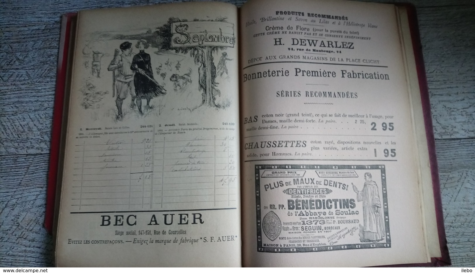 Agenda 1897 à La Place Clichy Publicités Vogel - Autres & Non Classés