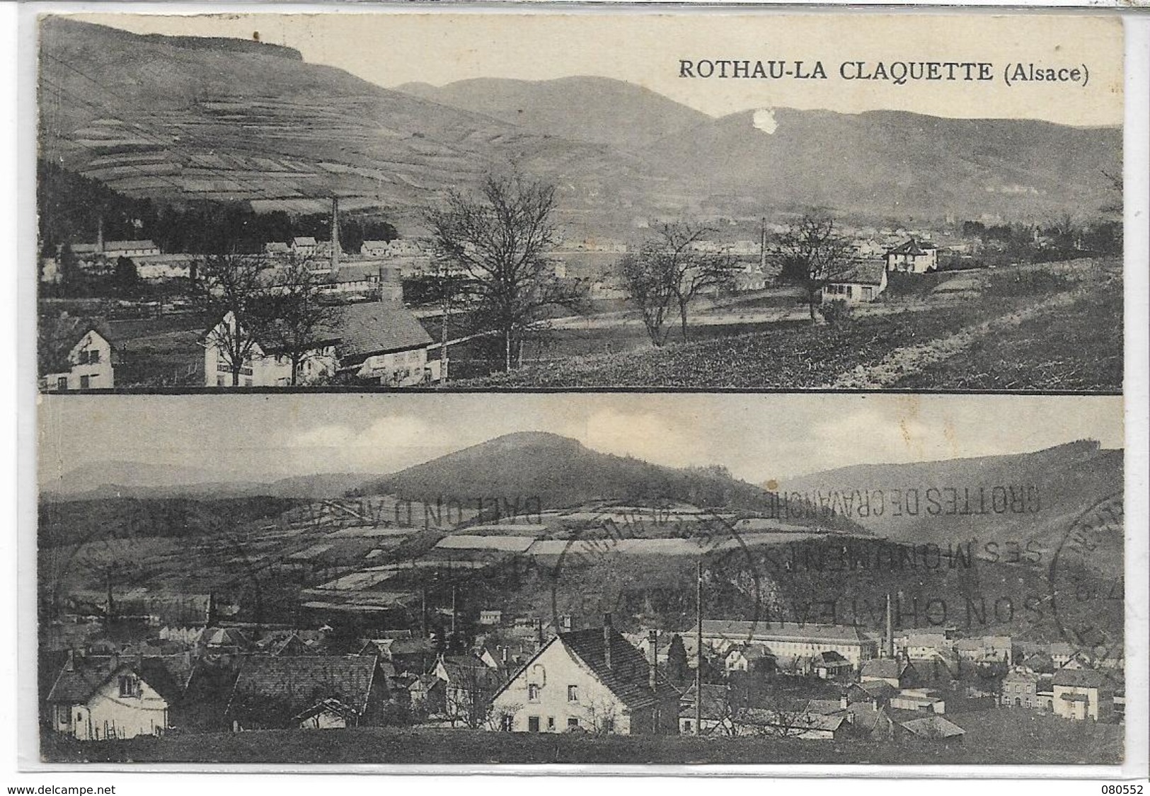 67 ROTHAU-LA-CLAQUETTE . 2 Clichés , édit : G Schmitt Schirmeck , écrite En 1925 , état Extra - Rothau