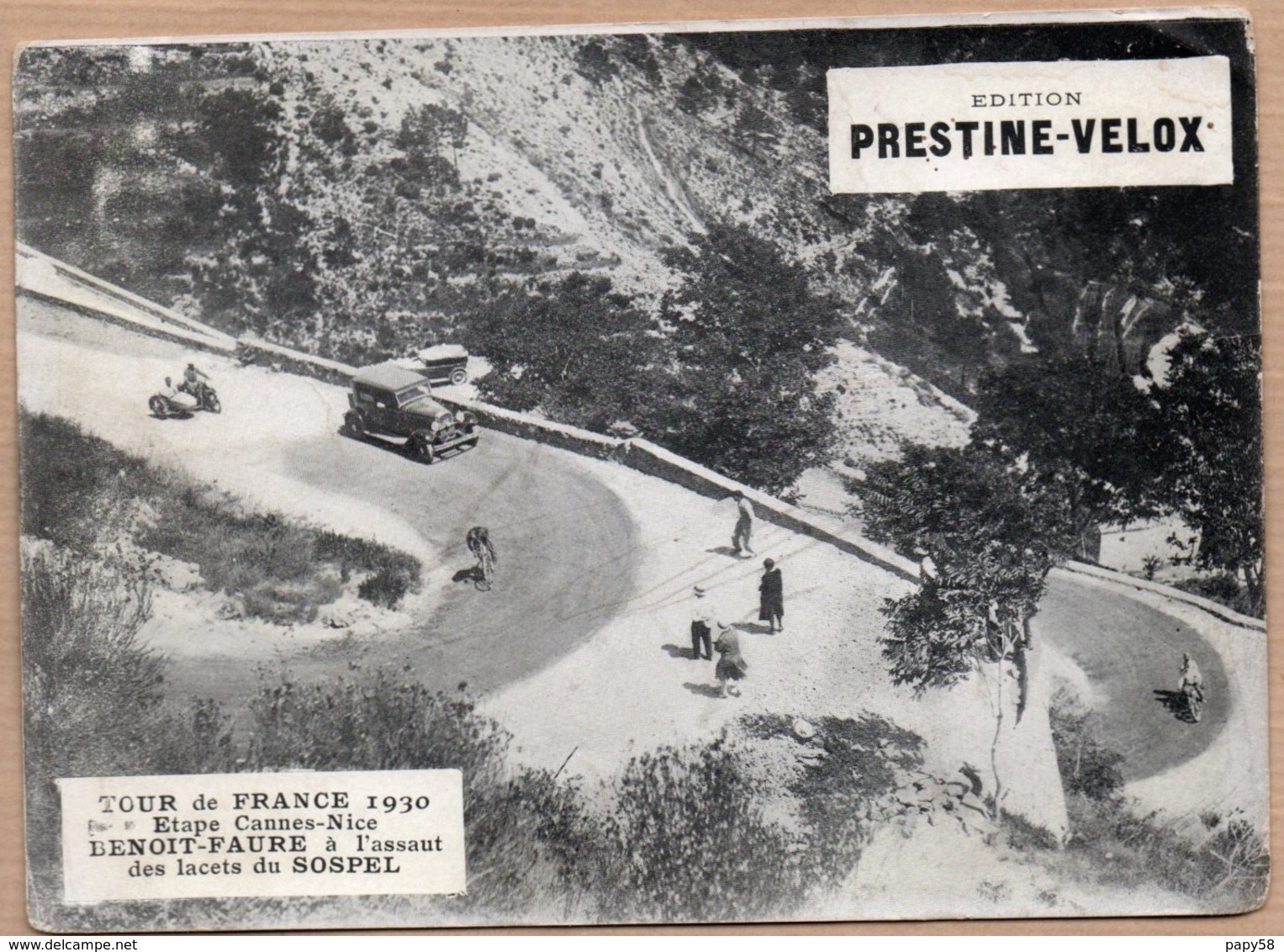 Vieux Papiers > Publicités Colle Prestine Velox Tour De France 1930 Cannes Nice BENOIT-FAURE A L Assaut Du SOSPEL - Advertising