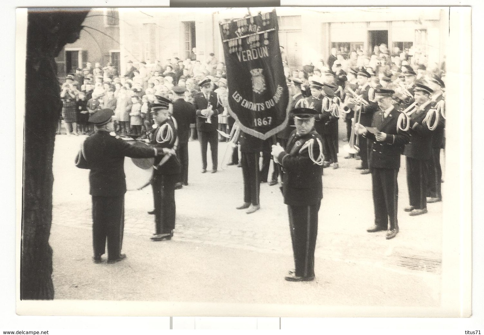 Photo Originale Fanfare Verdun Sur Le Doubs - Format 12 X 18 Cm - Lieux