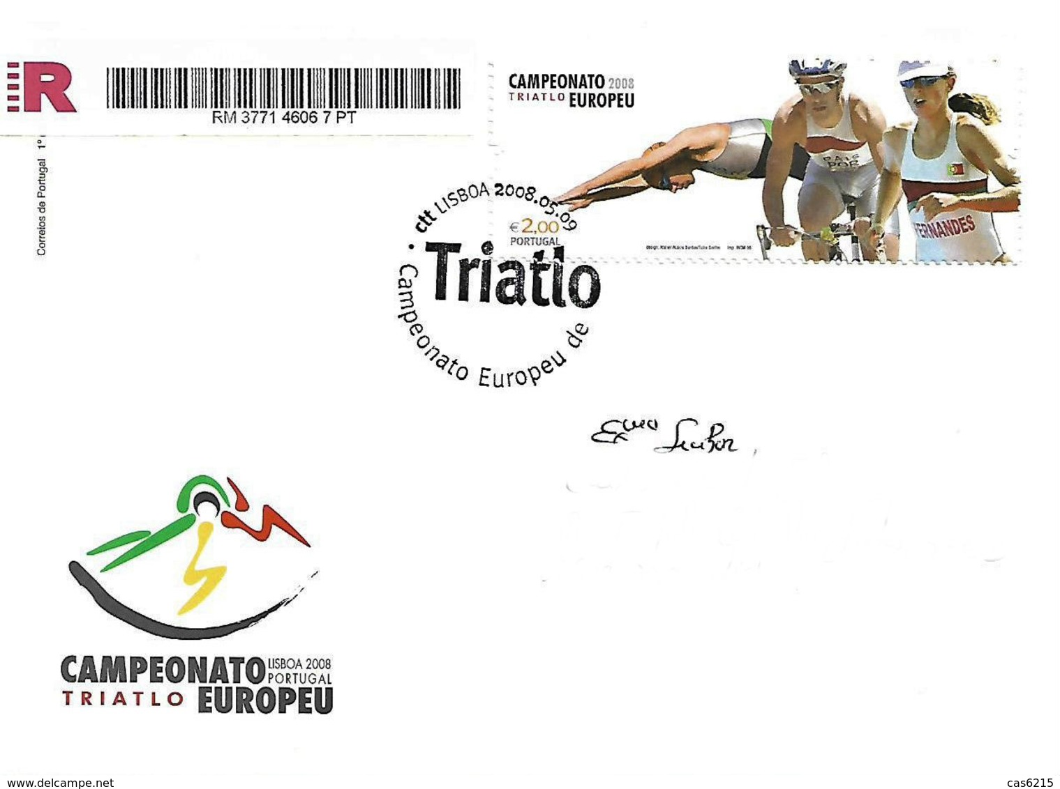 Portugal 2008 FDC Registado  "Campeonato Europeu De Triatlo" - Athlétisme