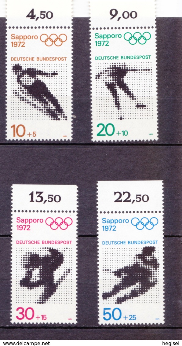 1971  XX. Olympische Spiele In München ("Sapporo 1972"), Deutsche Bundespost (4 Werte), Postfrisch - Ete 1972: Munich