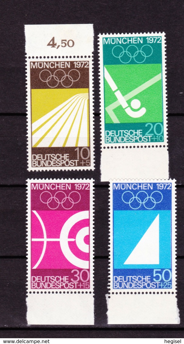 1969, Deutschland, "20. Sopmmerspiele 1972 München", (4 Werte), Postfrisch - Sommer 1972: München