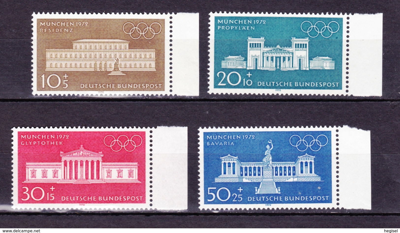 1970  Olympische Sommerspiele München (4 Werte), Deutsche Bundespost, Postfrisch - Sommer 1972: München