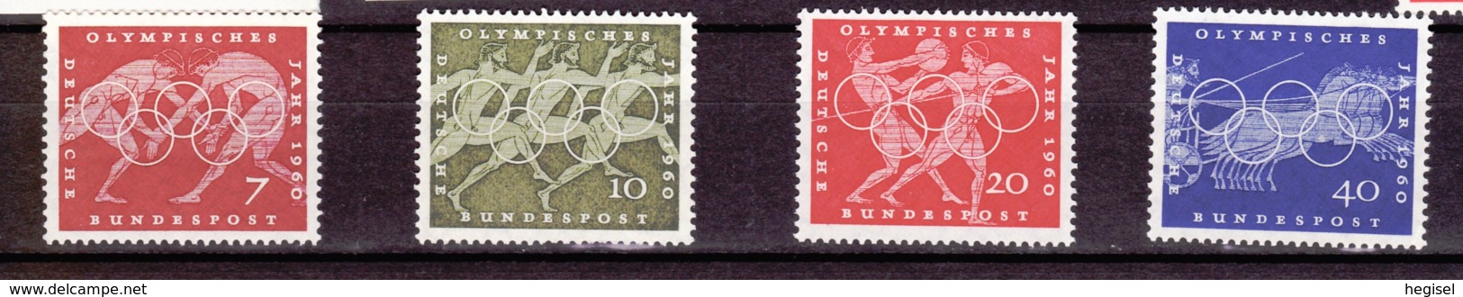 1960  Olympische Sommerspiele Rom (4 Werte), Deutsche Bundespost, Postfrisch - Sommer 1960: Rom