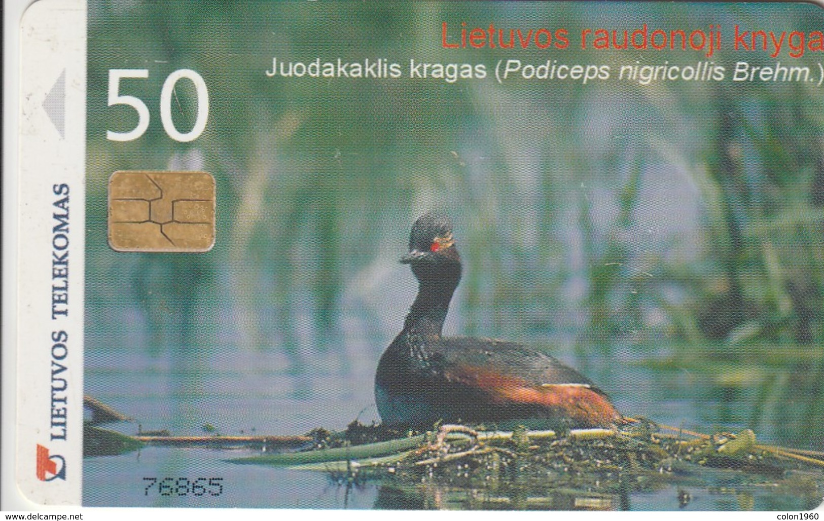 LITUANIA. CHIP. Duck Podiceps Nigricollis. LT-LTV-C047. (011). - Otros & Sin Clasificación