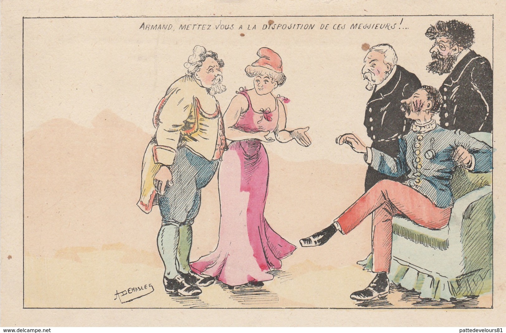 CPA Politique Caricature Satirique COMBES / FALLIERES / PELLETTAN Illustrateur A. DESMALES (2 Scans) - Personnages