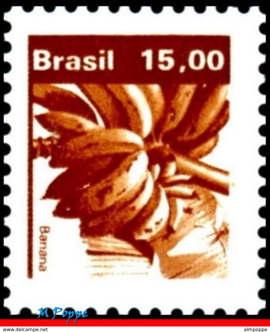 Ref. BR-1665-Q BRAZIL 1983 FRUITS, ECONOMIC RESOURCES,, BANANAS, BLOCK MNH 4V Sc# 1665 - Blokken & Velletjes