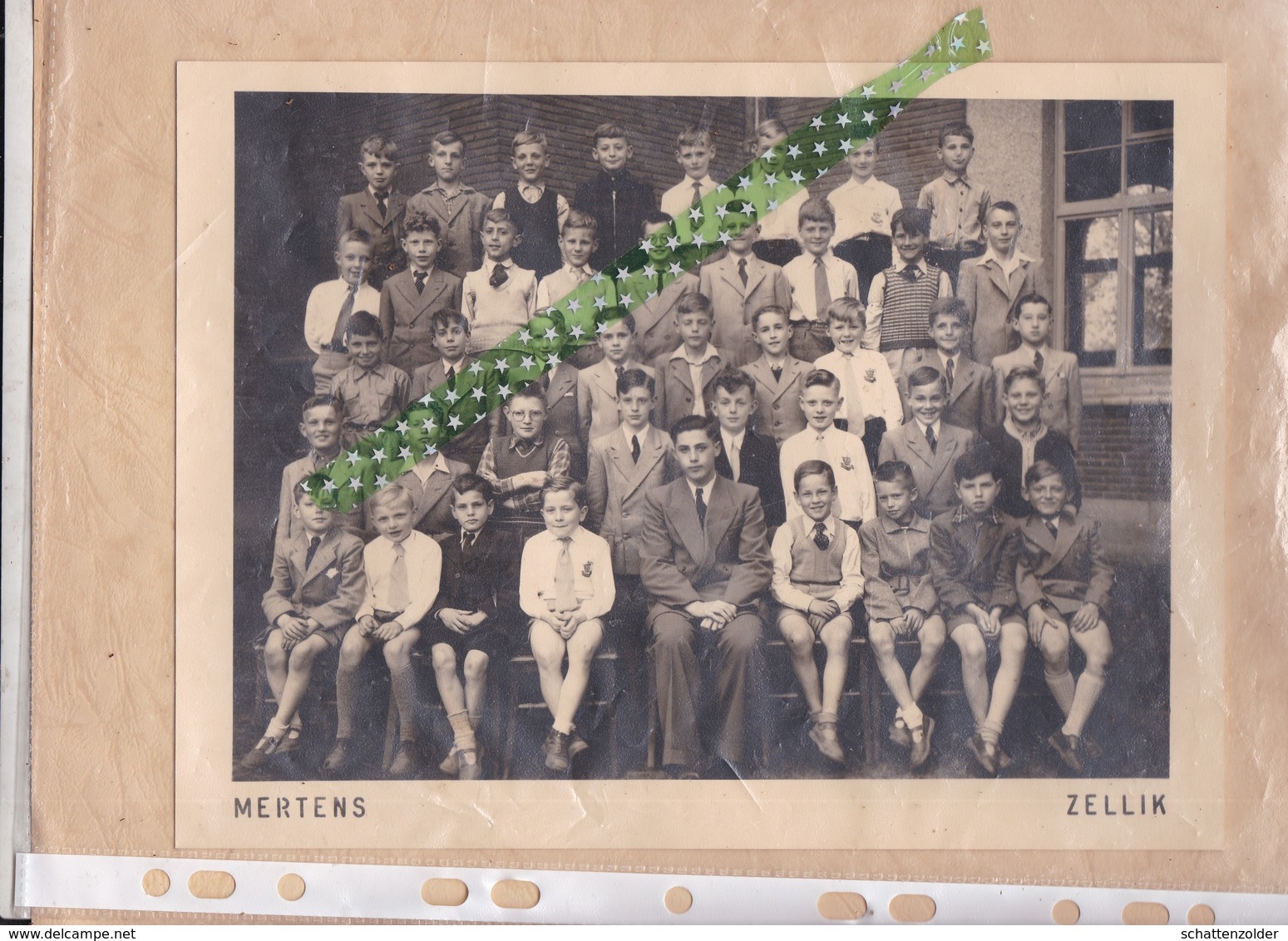 Klasfoto, Photo De Classe, Mertens, Zellik; 1952, 9B, 24CM/18CM - Personnes Anonymes