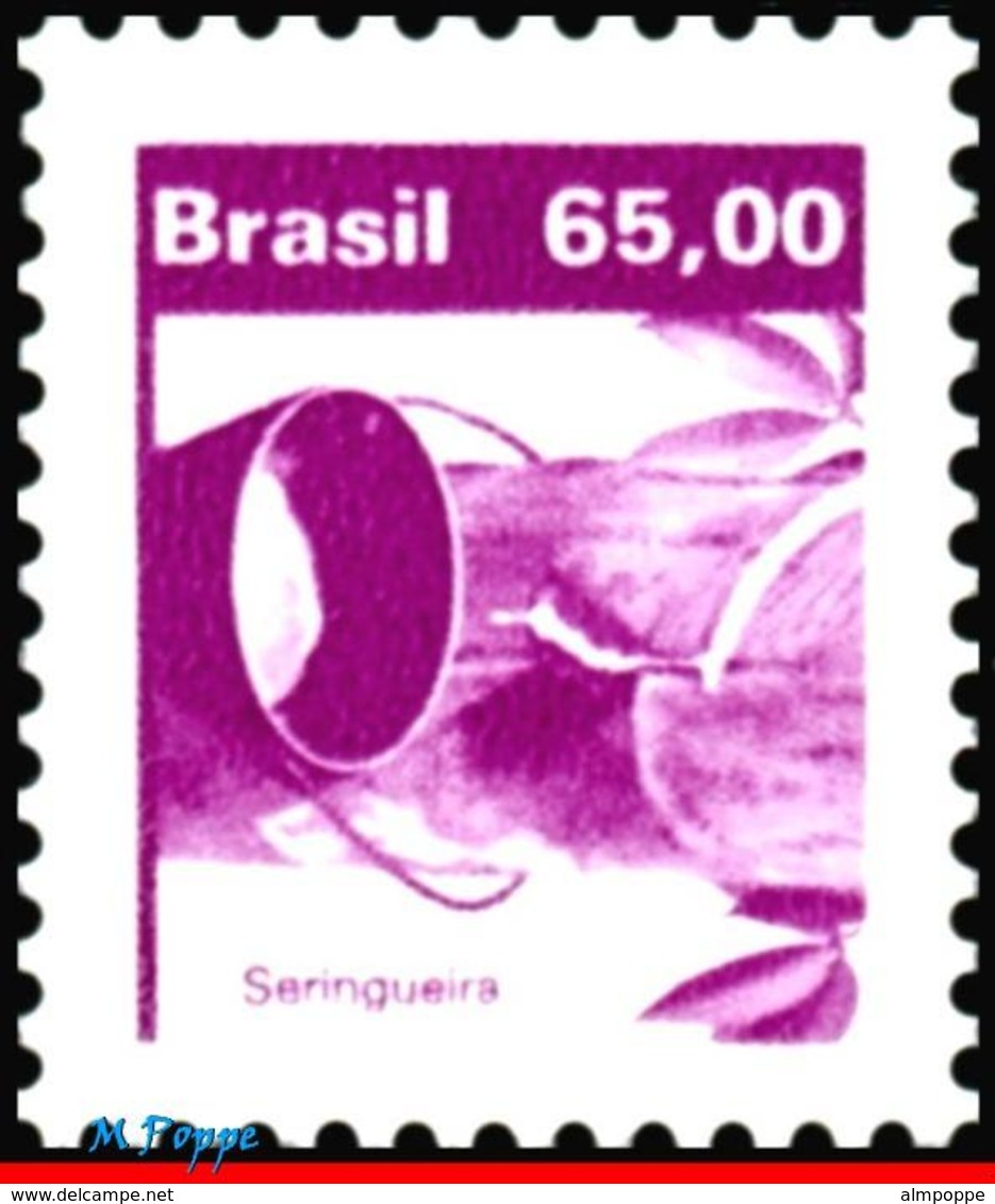 Ref. BR-1934 BRAZIL 1984 FLOWERS, PLANTS, ECONOMIC RESOURCES,, RUBBER TREE, MNH 1V Sc# 1934 - Bomen