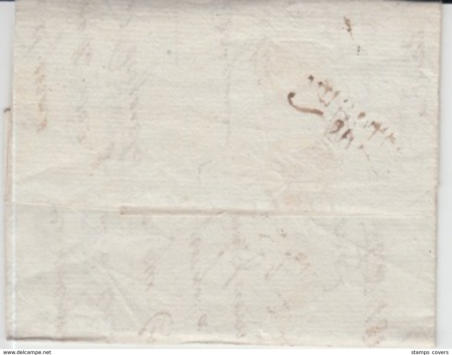 USED LETTER 28/10/1817 VERONA MILAN GRIFFE ROUGE - ...-1850 Préphilatélie