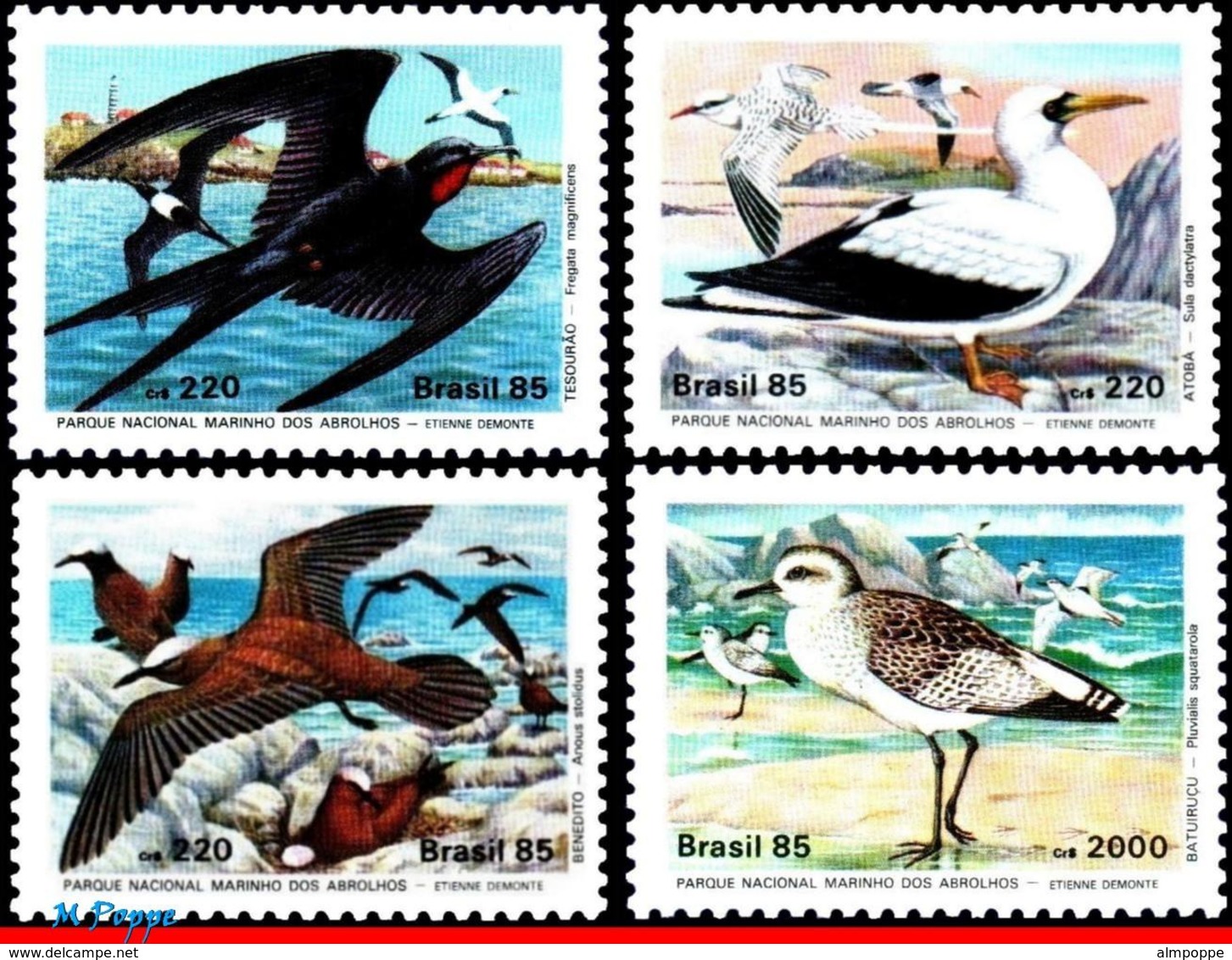 Ref. BR-2001-04 BRAZIL 1985 ANIMALS, FAUNA, WILDLIFE CONSERVATION,, BIRDS,ABROLHOS,MI# 2122-25,MNH 4V Sc# 2001-2004 - Other & Unclassified