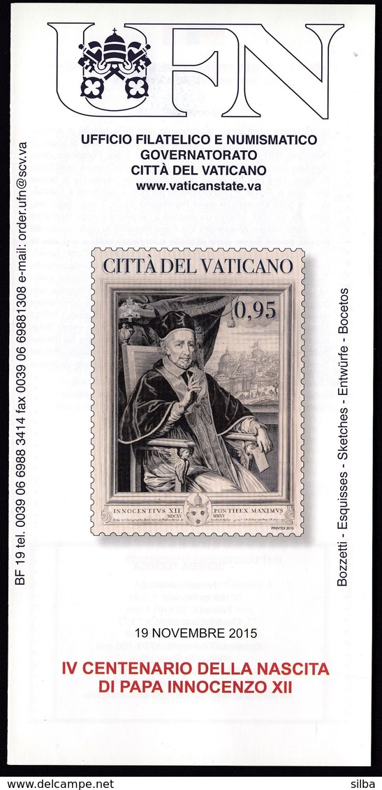 Vatican 2015 / 4th Centenary Of The Birth Of Pope Innocent XII / Prospectus, Leaflet - Covers & Documents
