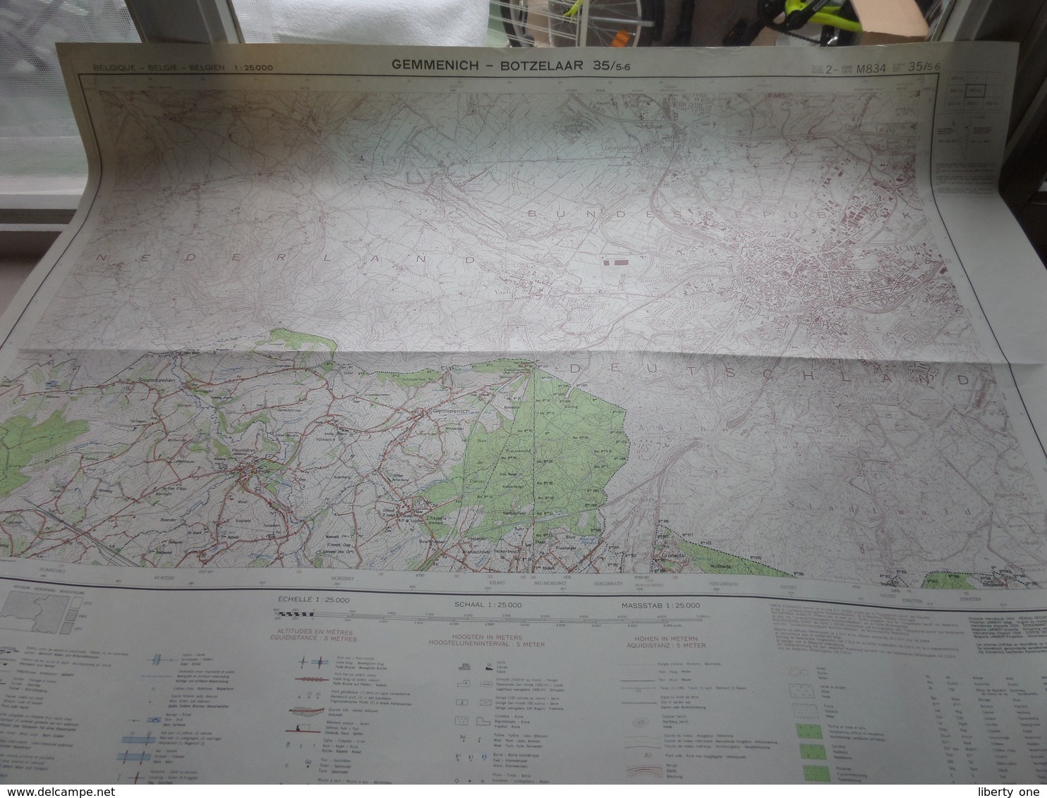 GEMMENICH - BOTZELAAR () Anno IGMB 1975 - Schaal / Echelle / Scale 1: 25.000 ( Edit. 2 - M834 35/5-6 ) Zwarte Bol ! - Geographical Maps