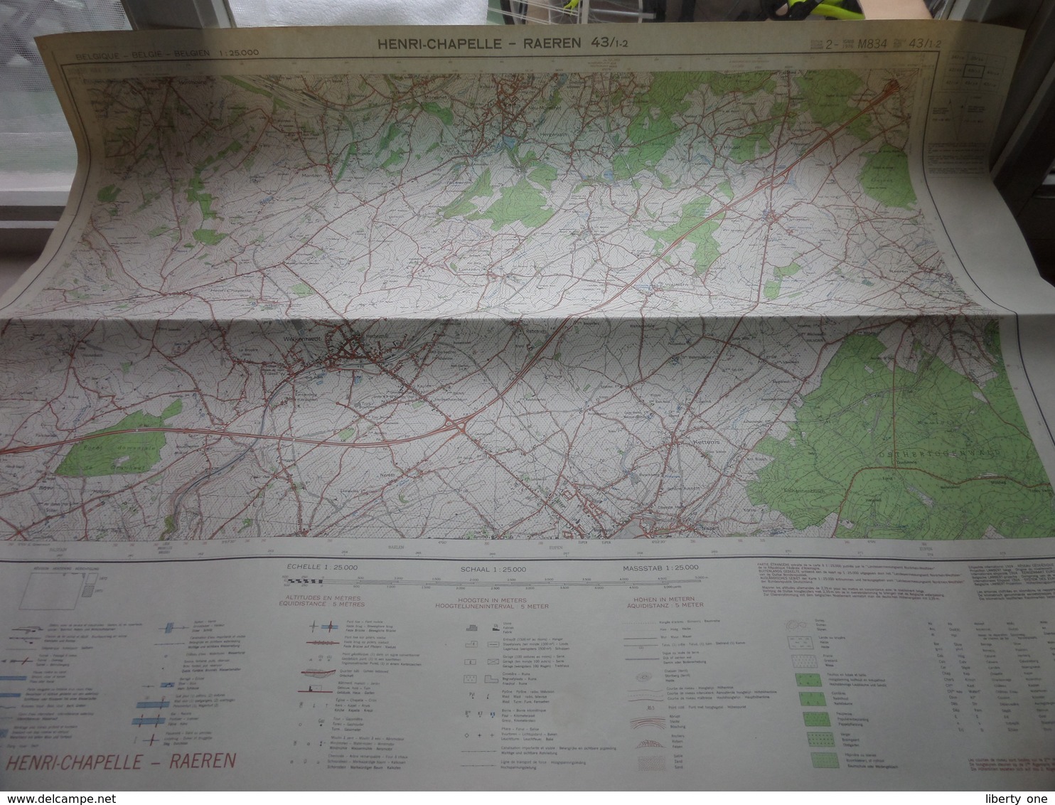 HENRI-CHAPELLE - RAEREN () Anno IGMB 1976 - Schaal / Echelle / Scale 1: 25.000 ( Edit. 2 - M834 43/1-2 ) Zwarte Bol ! - Geographical Maps