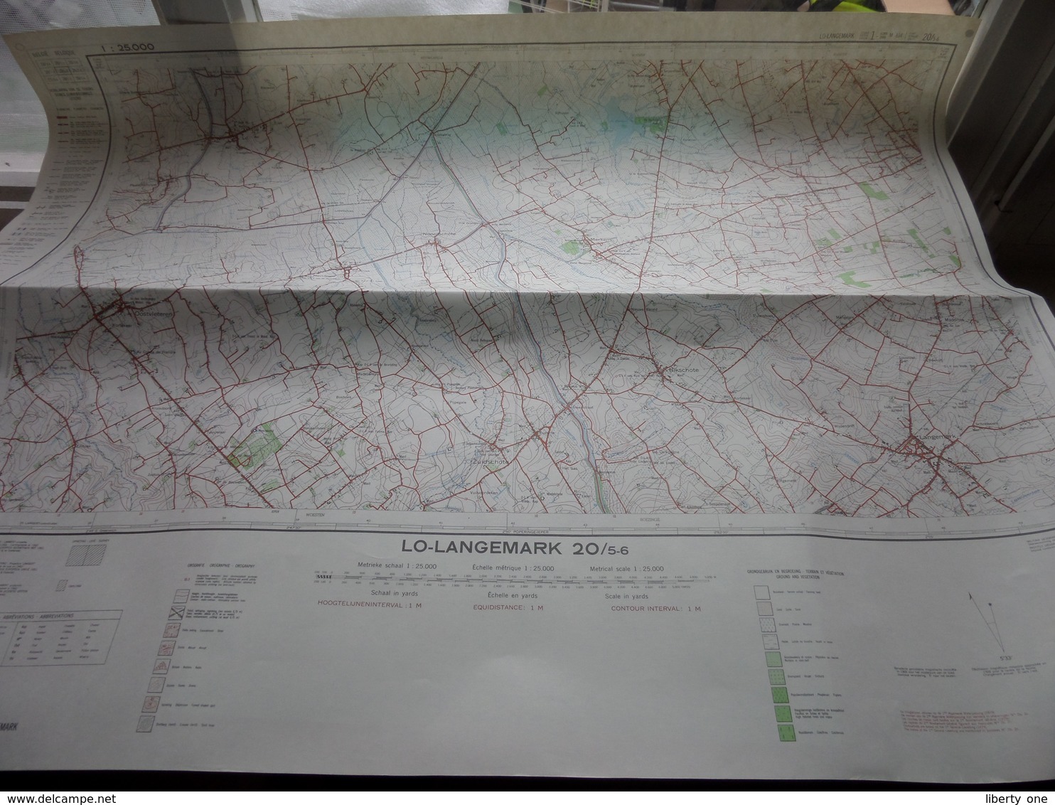 LO-LANGEMARK () Anno IGMB 1968 - Schaal / Echelle / Scale 1: 25.000 ( Edit. 1 - M834 20/5-6 ) Zwarte Bol ! - Mapas Geográficas