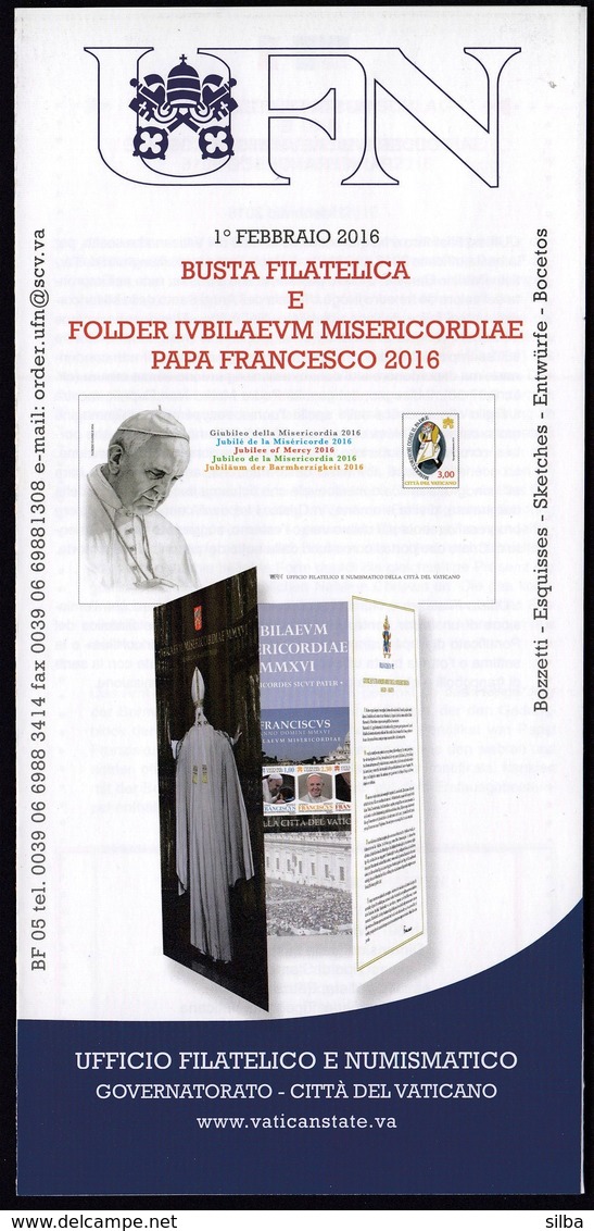 Vatican 2016 / Postal Stationery And Folder Ivbilaevm Misericordiae Pope Francis / Prospectus, Leaflet - Cartas & Documentos