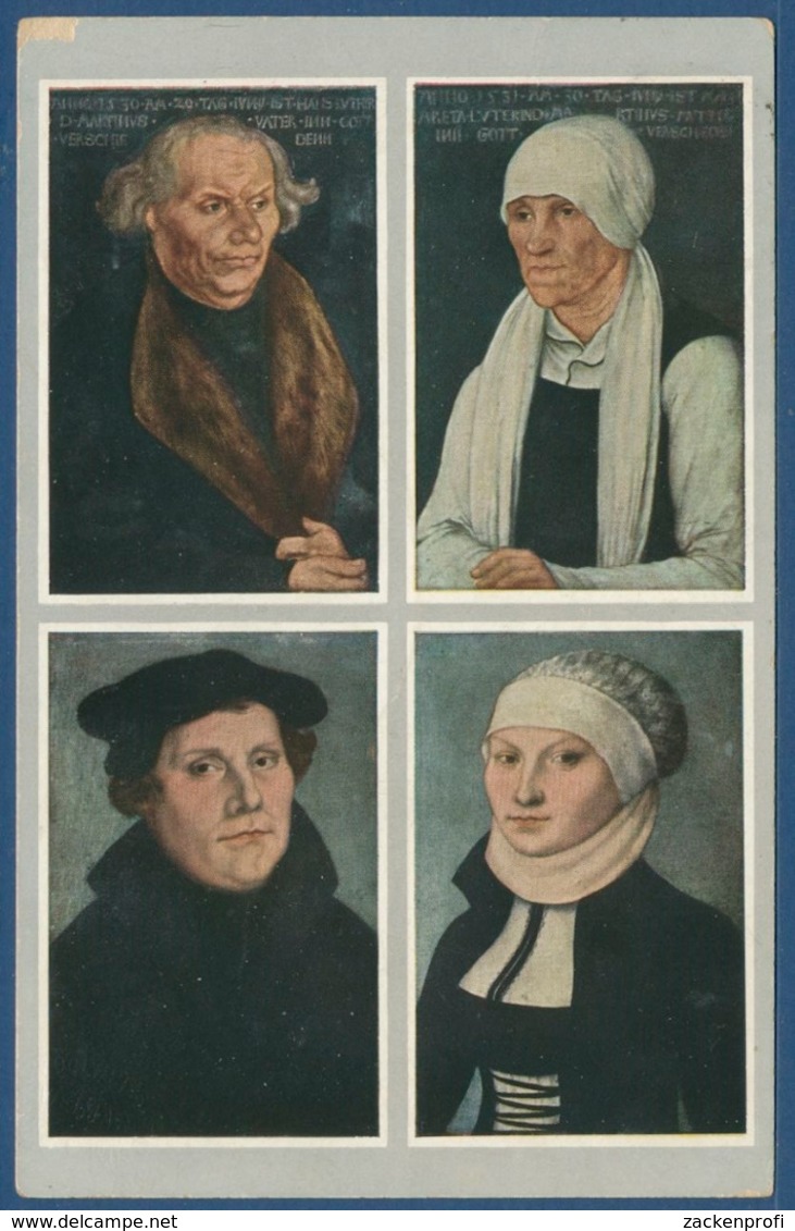 Martin Luther Und Eltern Gemälde Wartburg, Gelaufen 1921 (AK1933) - Eisenach