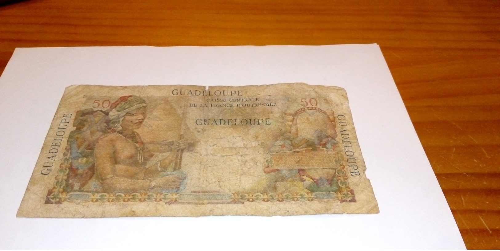Billet Ancien Guadeloupe De 50 Francs - Andere & Zonder Classificatie