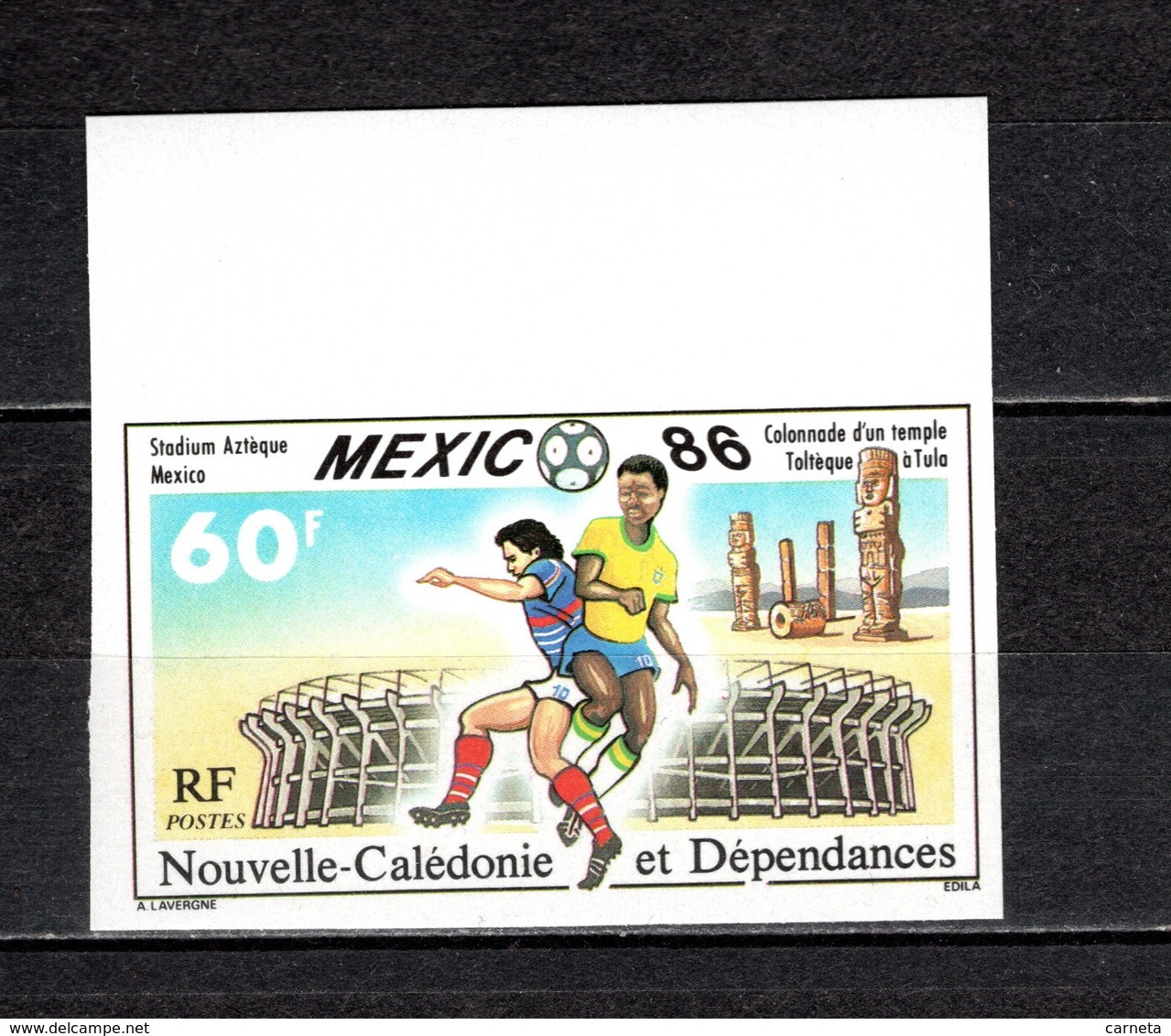 Nlle CALEDONIE N° 518  NON DENTELE   NEUF SANS CHARNIERE  COTE 20.00€  FOOTBALL - Imperforates, Proofs & Errors