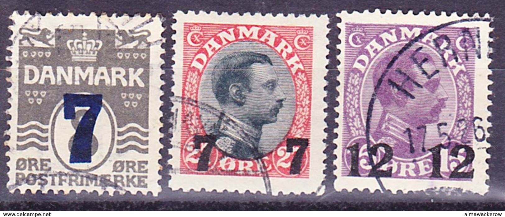 2019-0187 Denmark 1926 Mi 156-158 Used O - Gebraucht