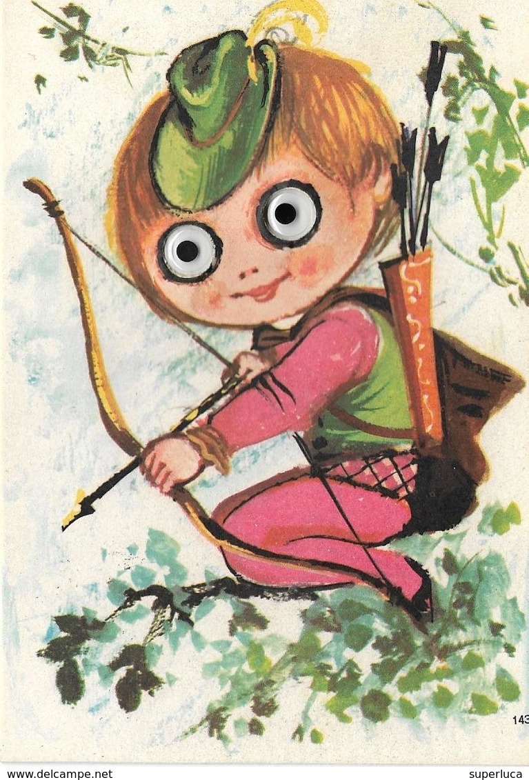 7-CARTOLINA OCCHI MOBILI-ROBIN HOOD - Altri & Non Classificati