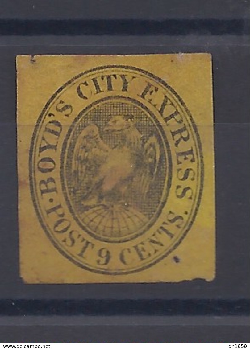 9 CENTS BOYD'S CITY EXPRESS DELIVERY BANK LOCAL STAMP PRIVATE PRIVATPOST STADTPOST POSTE PRIVEE ADLER EAGLE AIGLE - Postes Locales