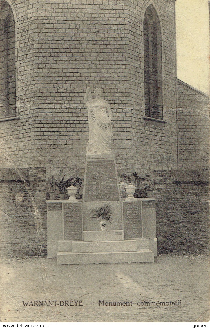 Warnant Dreye Monument Commemoratif Guerre 1914/18 Trés Mauvais état Plis.... - Villers-le-Bouillet