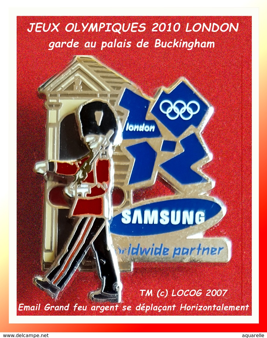 SUPER PIN'S JEUX OLYMPIQUES LONDON 2010 : GARDE De BUCKINGHAM PALACE Articulé, Double Moule LOGO JO LONDON 2,8X3cm - Jeux Olympiques