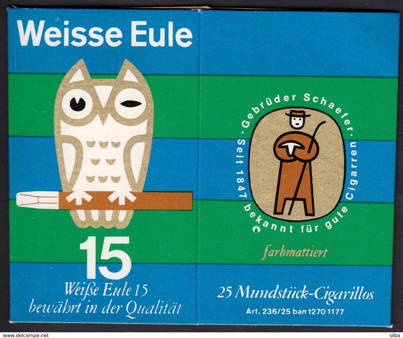 Germany / Weisse Eule Cigarillos / Karton, Paper Box/ Advertising Gebruder Schaefer Cigarren - Other & Unclassified