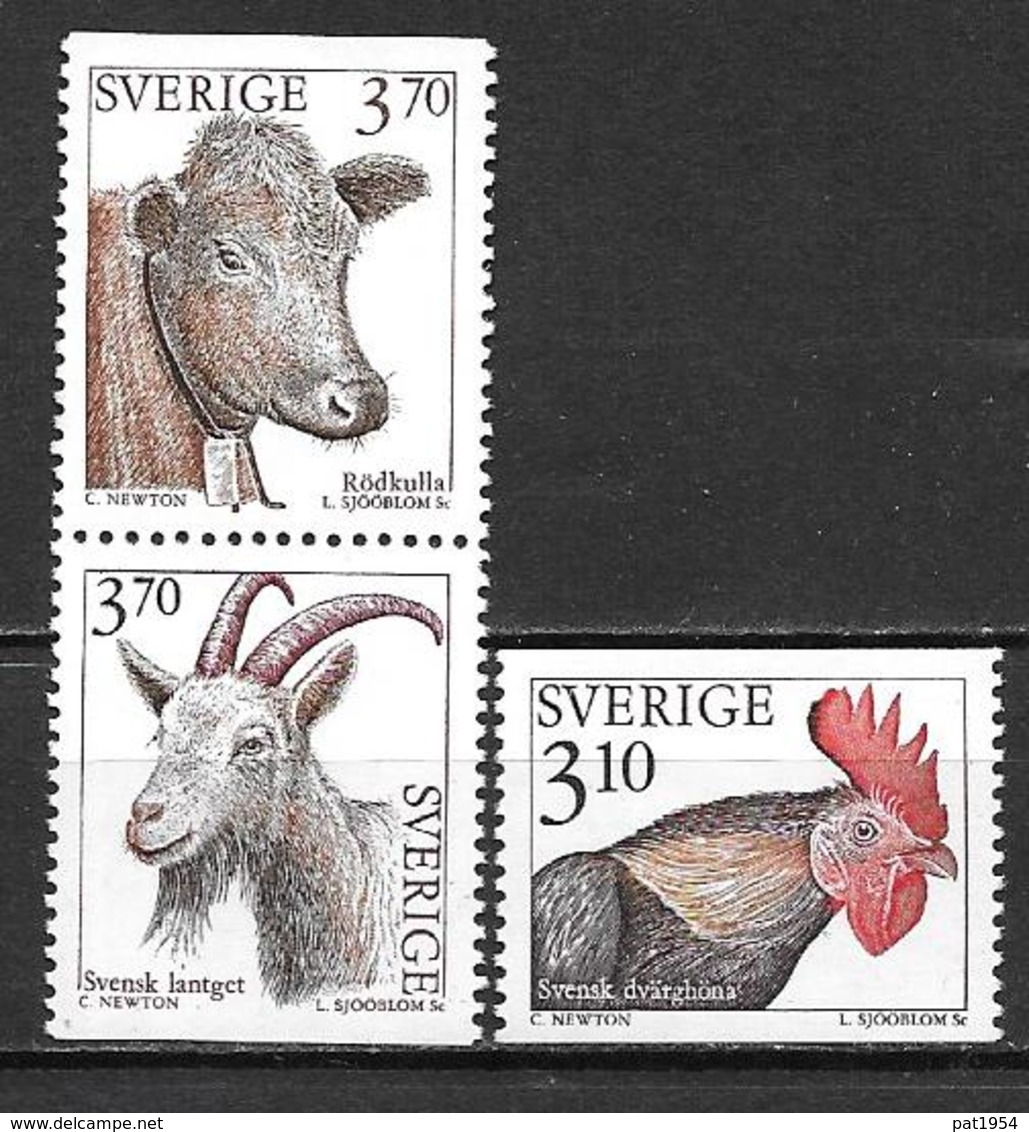 Suède 1995 N°1841/1843 Neufs Animaux D'élevage - Nuevos