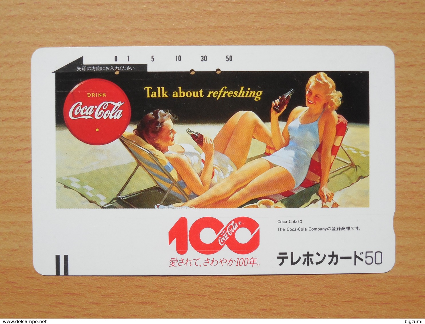 Japon Japan Free Front Bar, Balken Phonecard - 110-5615 / Coca Cola - Talk About Refreshing / 100 - Alimentation
