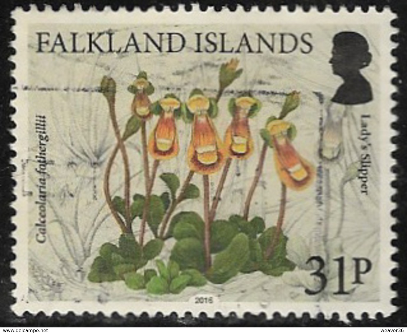 Falkland Islands 2016 Endemic Plants 31p Type 1 Good/fine Used [40/32633/4D] - Falkland Islands