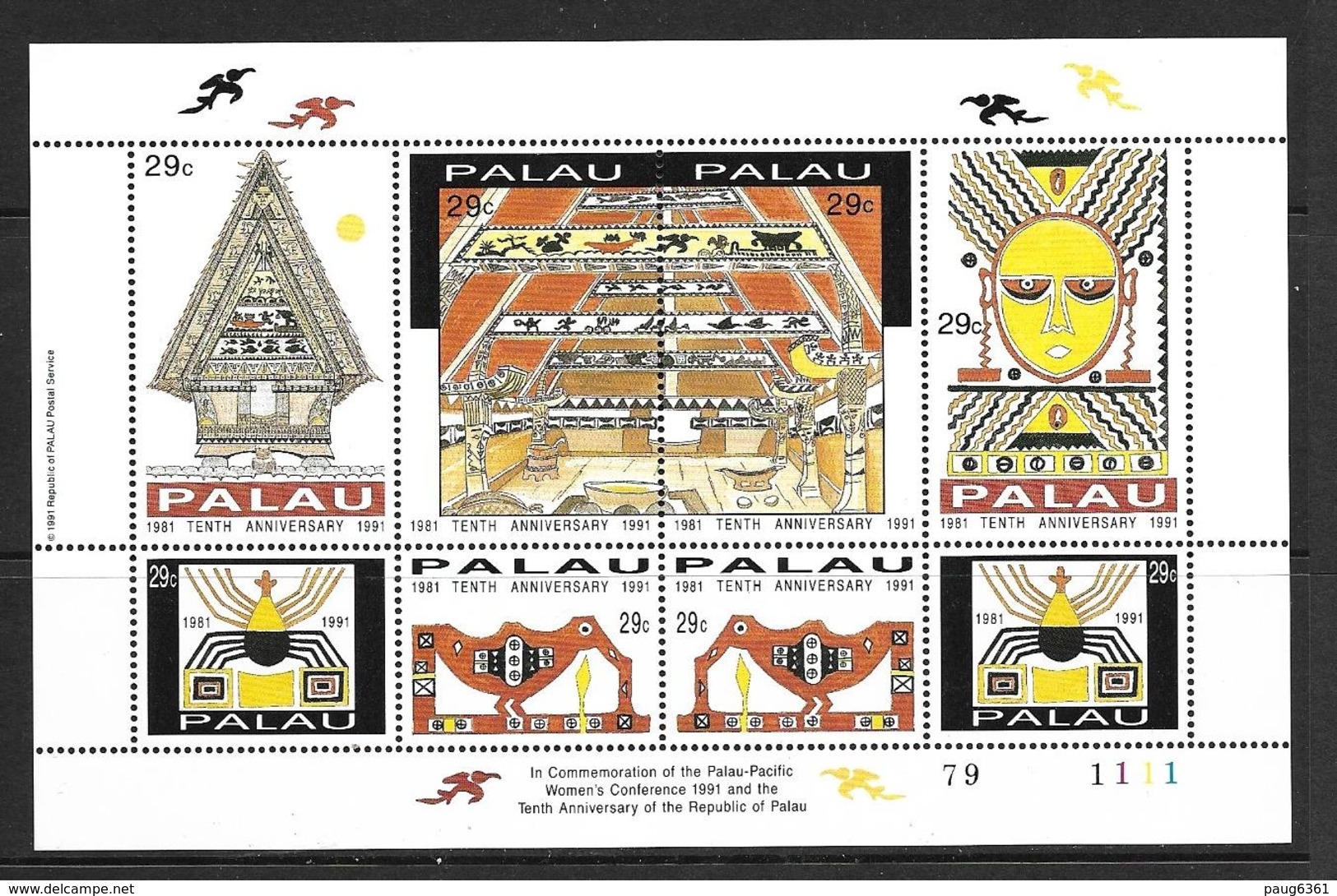 PALAU 1991 PROCLAMATION DE LA REPUBLIQUE  YVERT N°432/39 NEUF MNH** - Palau