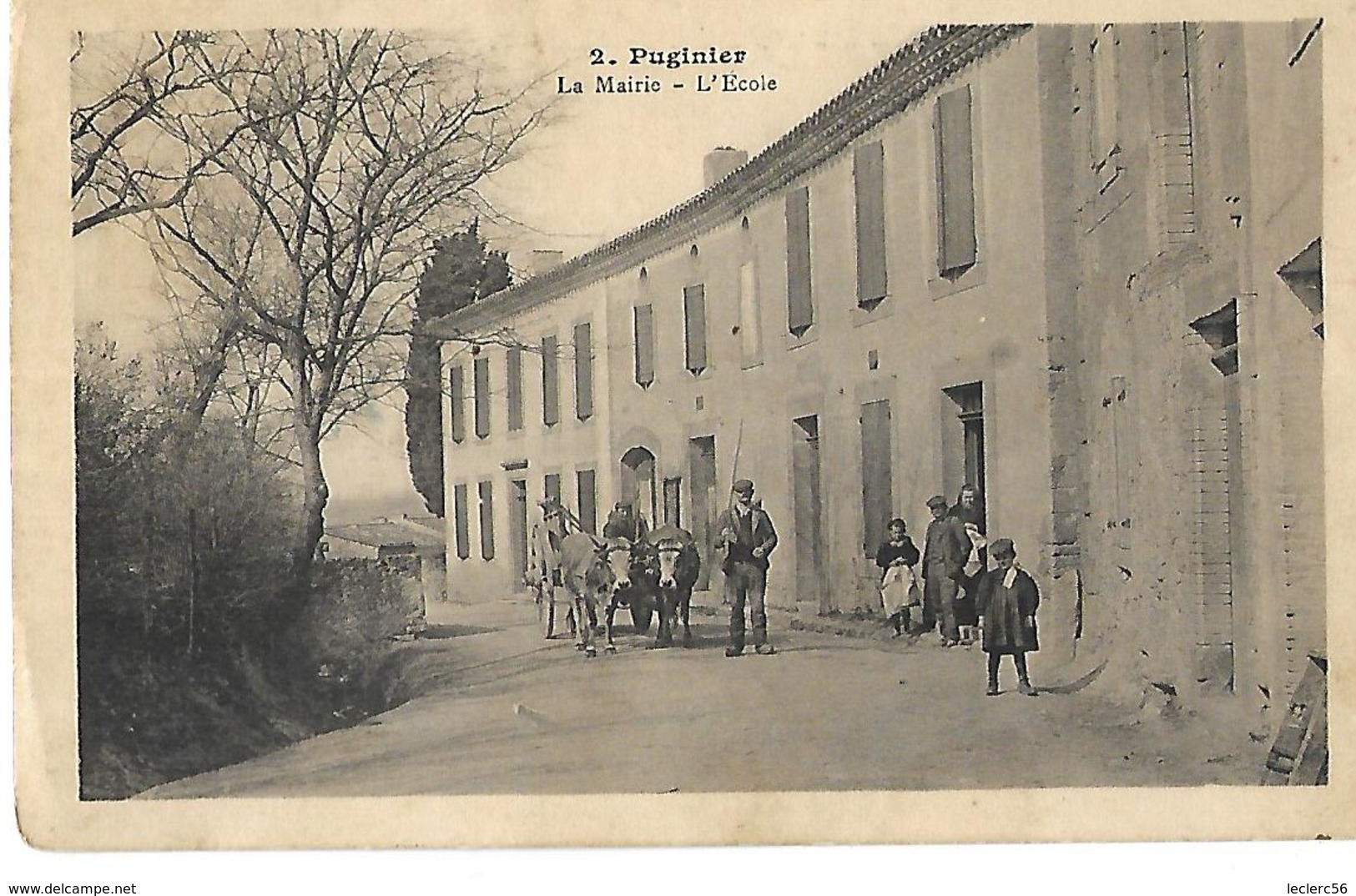 11 PUGINIER LA MAIRIE LES ECOLES Moitié De Carte Double Palau CPA 2 SCANS - Andere & Zonder Classificatie