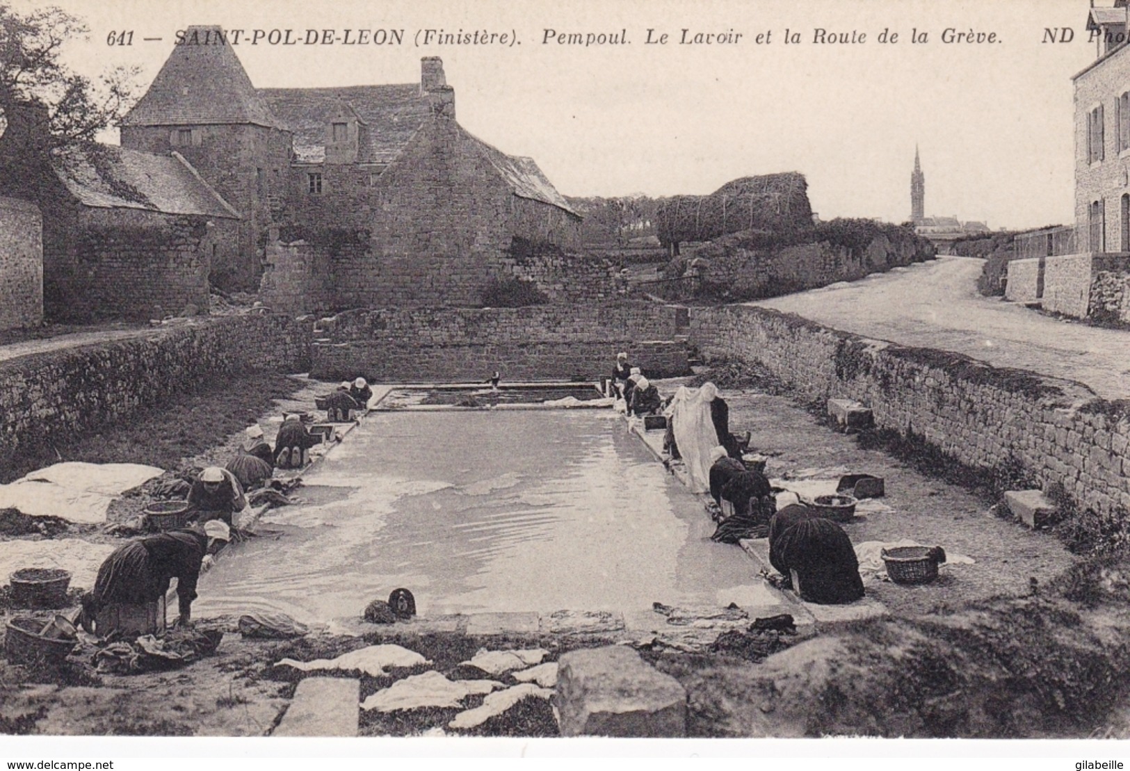 29 - Finistere - SAINT POL De LEON - Pempoul - Le Lavoir Et La Route De La Greve - Lavandieres - Sonstige & Ohne Zuordnung